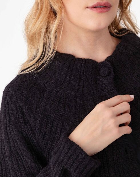 Gilet en Alpaga & Laine mélangés Elise noir