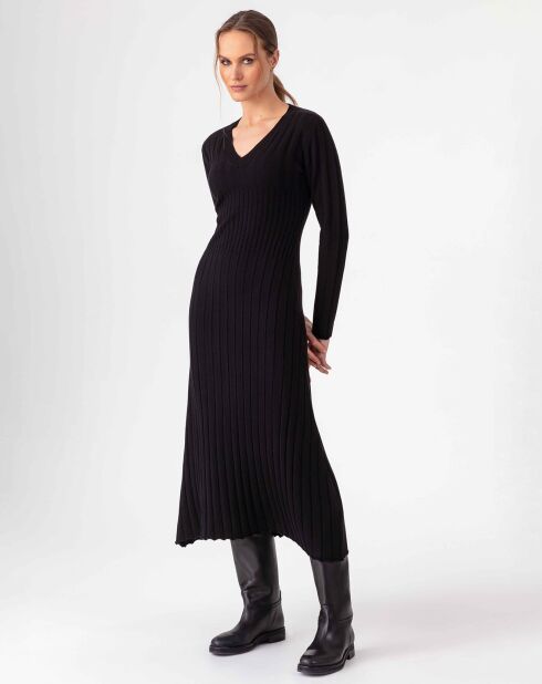 Robe Longue en Laine mélangée Rosemay noire