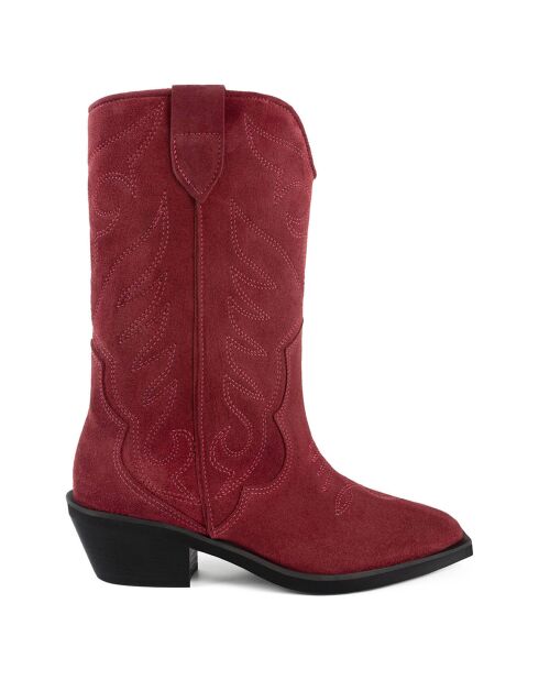 Bottines en Cuir Alabama bordeaux