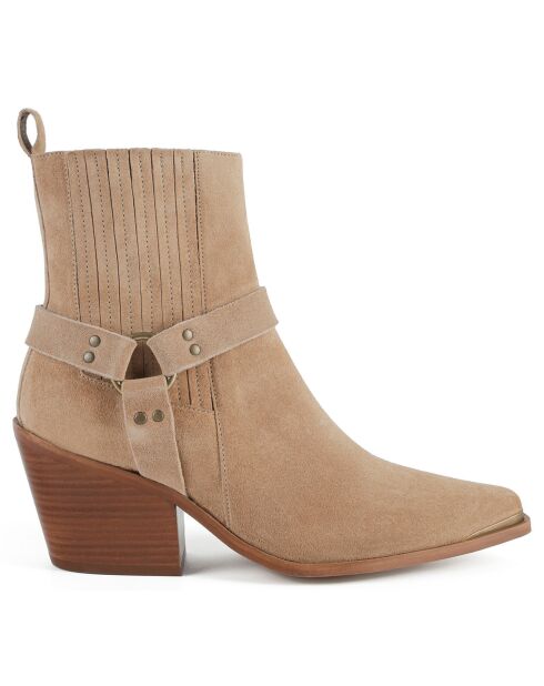Bottines en Cuir On The Horizon tan - Talon 5 cm