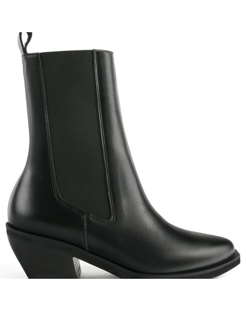 Bottines en Cuir Round The World noires