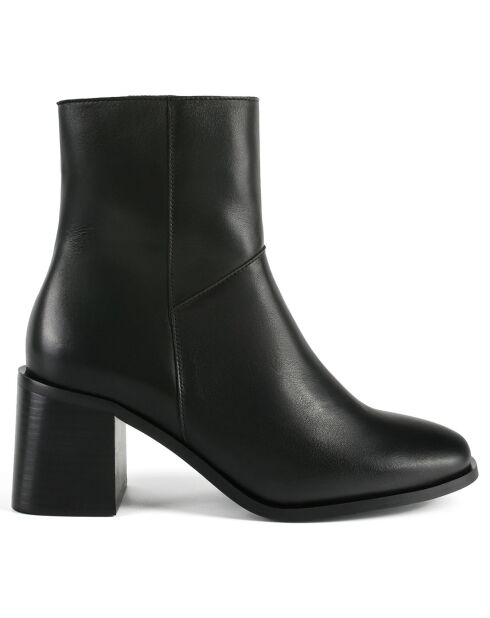 Bottines en Cuir Stay Higher noires - Talon 5 cm