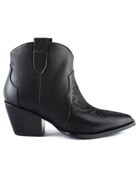 Bottines en Cuir West Valley City noires - Talon 6.7 cm
