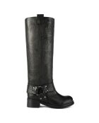Bottes en Cuir Biker Gang noires