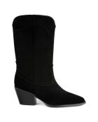 Boots en Cuir Rock Me Slow noires - Talon 6 cm