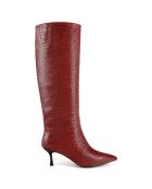 Bottes en Cuir Somebody Told Me bordeaux - Talon 5.6 cm