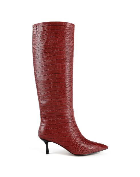 Bottes en Cuir Somebody Told Me bordeaux - Talon 5.6 cm