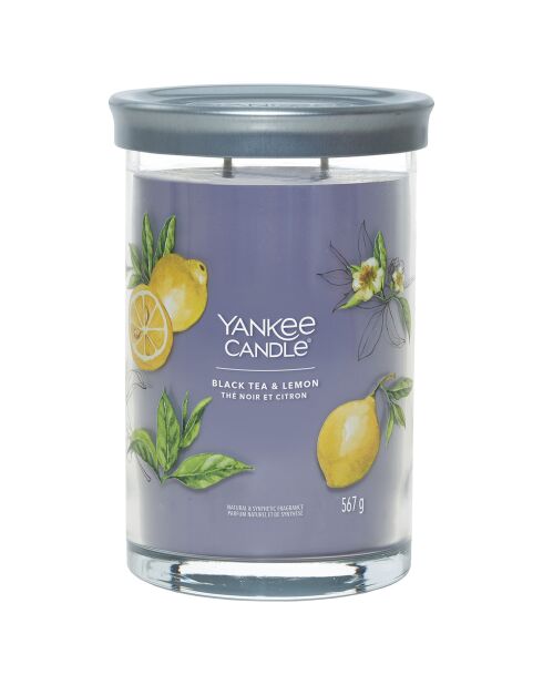 Signature geurkaars groot model Zwarte thee en citroen - 2 lonten 60 - 100u