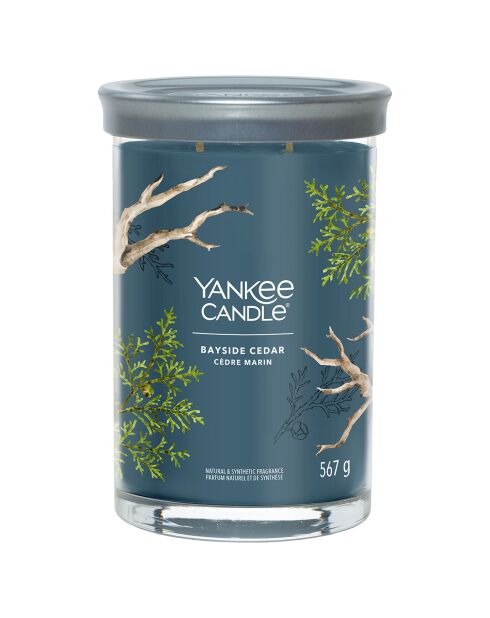 Bougie parfumée signature grand modèle cedre marin - 2 mèches 60 - 100h