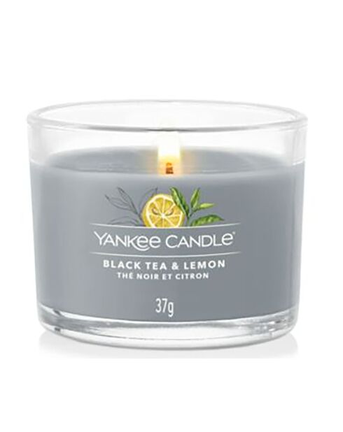 Bougie votive signature the noir et citron - 1 mèche 10h