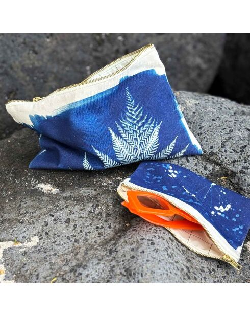 Pochette Fougere L bleue - 19x28 cm