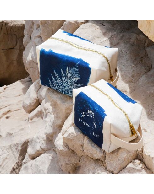 Trousse Cube Fougere bleue - 11x14x22 cm