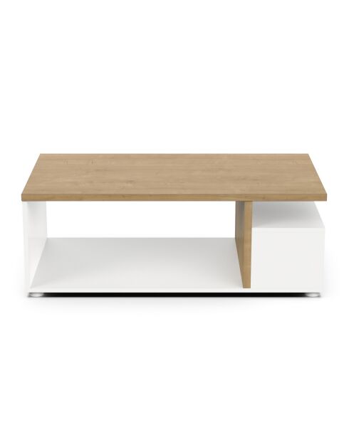 Table basse 3 niches décor chêne et blanc mat l91,8 cm - access