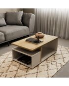 Table basse 3 niches décor chêne et blanc mat l91,8 cm - access