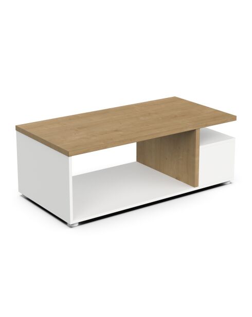 Table basse 3 niches décor chêne et blanc mat l91,8 cm - access