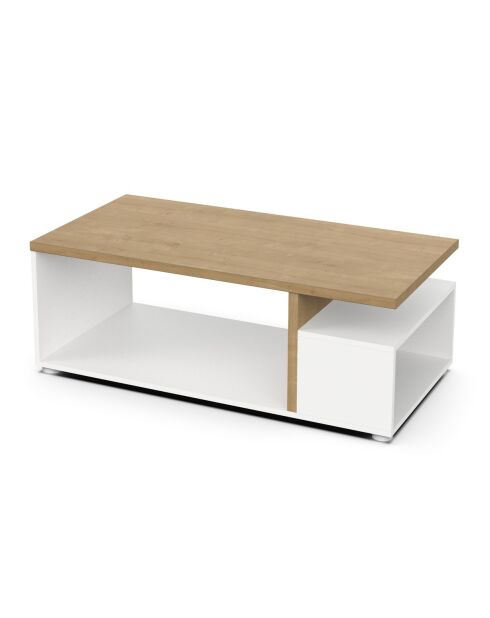 Table basse 3 niches décor chêne et blanc mat l91,8 cm - access