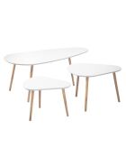Set de 3 tables gigognes blanc et bois