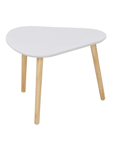 Set de 3 tables gigognes blanc et bois