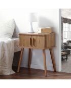 Table de chevet vintage 2 portes coulissantes h58cm - ernest