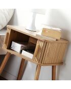 Table de chevet vintage 2 portes coulissantes h58cm - ernest