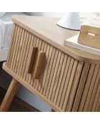 Table de chevet vintage 2 portes coulissantes h58cm - ernest