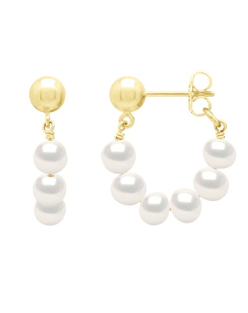 Boucles d'Oreilles Vermeil Perles de Culture d'Eau Douce Poires 7-8 mm