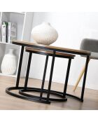 Lot de 2 tables basses gigognes rondes l70 cm - lenny