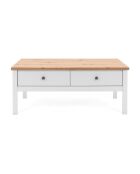 Table basse 2 tiroirs l100 cm - décor blanc - bergen