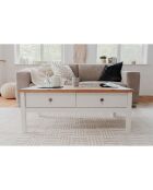Table basse 2 tiroirs l100 cm - décor blanc - bergen