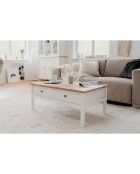Table basse 2 tiroirs l100 cm - décor blanc - bergen