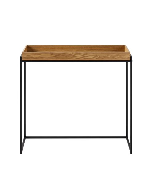 Console avec plateau à rebords et pieds en métal noir l100 cm - jessie