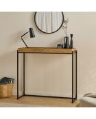 Console avec plateau à rebords et pieds en métal noir l100 cm - jessie