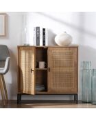 Buffet 2 portes en rotin naturel l80 cm - jaya
