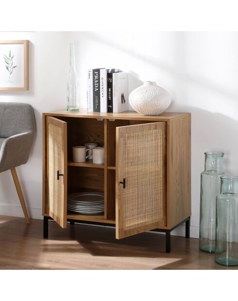 Buffet 2 portes en rotin naturel l80 cm - jaya