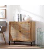 Buffet 2 portes en rotin naturel l80 cm - jaya