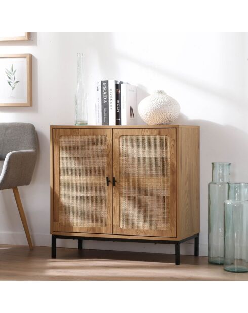 Buffet 2 portes en rotin naturel l80 cm - jaya