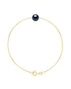 Bracelet Perle de Culture d'Eau Douce Ronde 7-8 mm Noir
