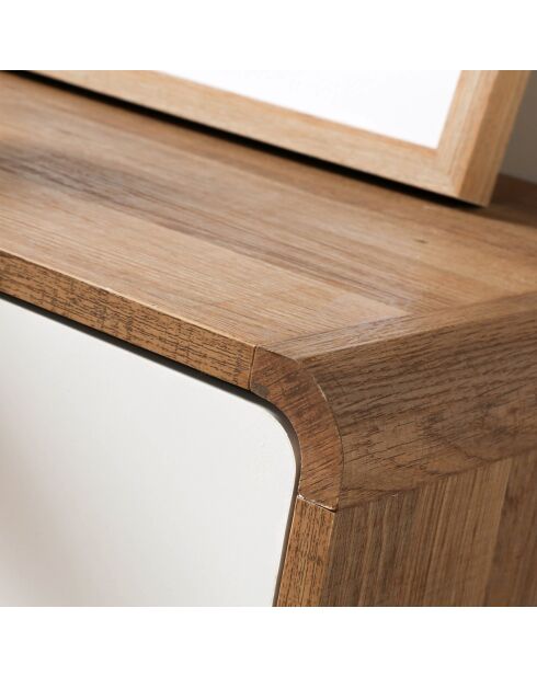 Commode 6 tiroirs décor bois et blanc - albura