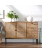Buffet 2 portes et 3 tiroirs en rotin l120 cm - jaya