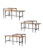 Lot de 2 tables basses gigognes décor chêne pieds métal noir - jessie