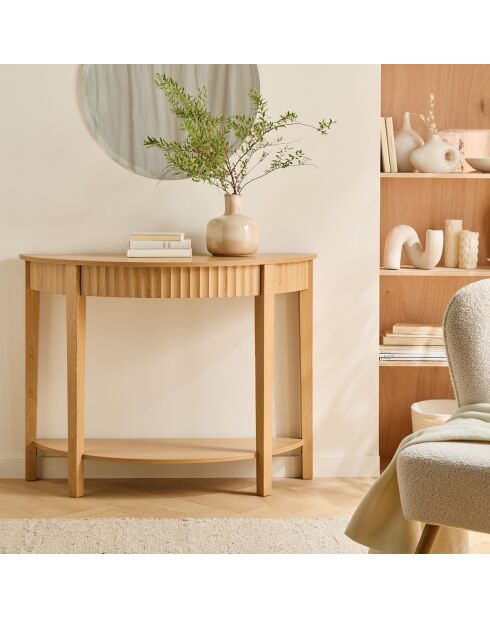 Console arrondie avec effet vague à 2 niveaux h76 cm - bologne