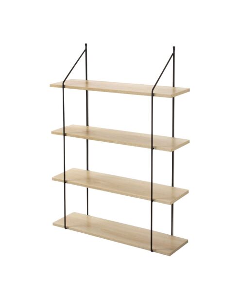 Étagère murale 4 niveaux décor bois l60 cm