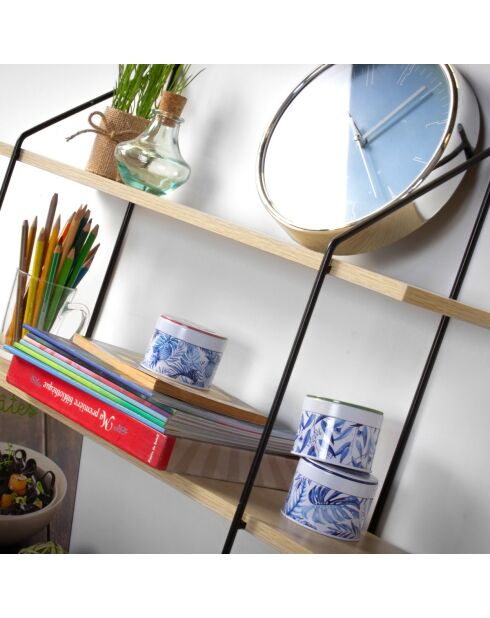 Étagère murale 4 niveaux décor bois l60 cm