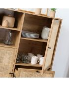 Buffet haut avec façades en rotin naturel - l100 x h120 cm - jaya