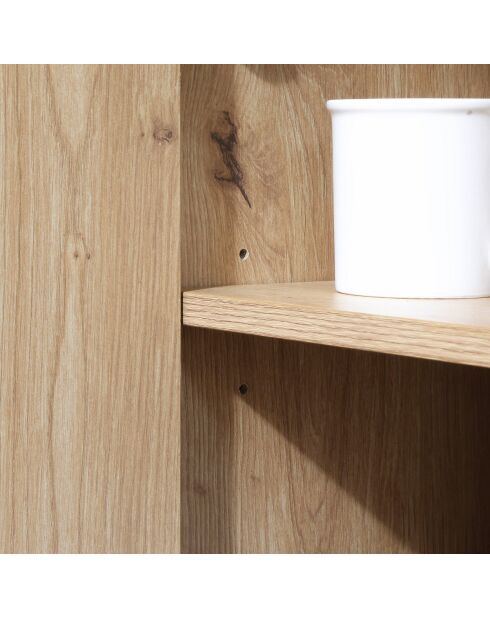 Commode 1 porte 3 tiroirs décor chêne l90 x h80 cm - lenny