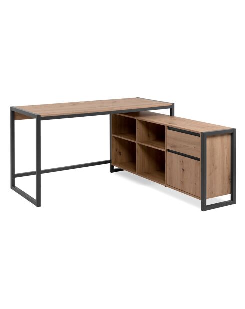 Bureau d'angle modulable décor chêne l139 cm - prague