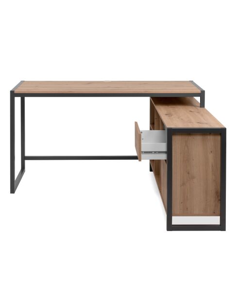 Bureau d'angle modulable décor chêne l139 cm - prague