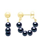 Black Pear Freshwater Cultured Pearl Vermeil oorbellen
