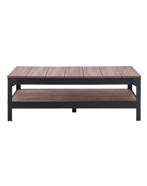 Table basse métal noir et bois - l117cm
