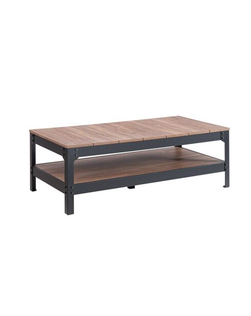 Table basse métal noir et bois - l117cm